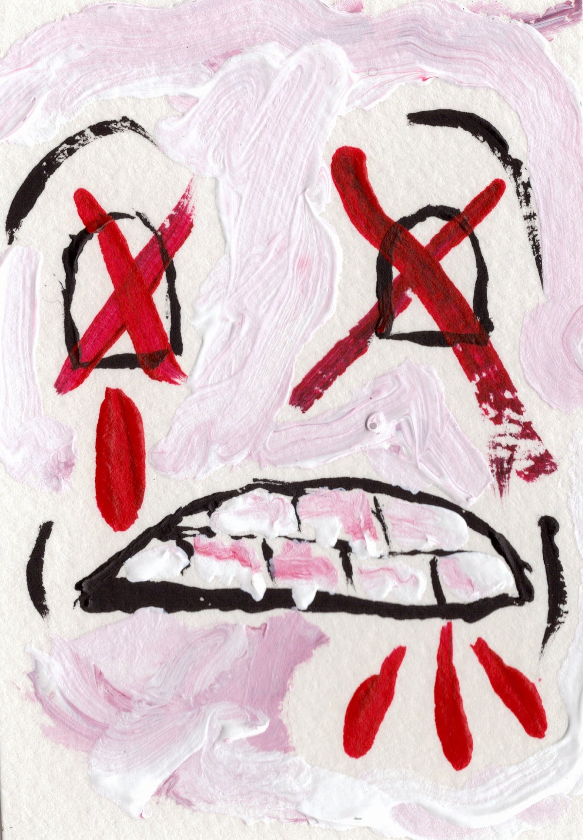 Anxiety, original acrylic ACEO art card by Devin Doppler